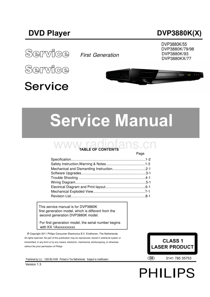 Philips-DVP-3880-K-Mk1-Service-Manual电路原理图.pdf_第1页