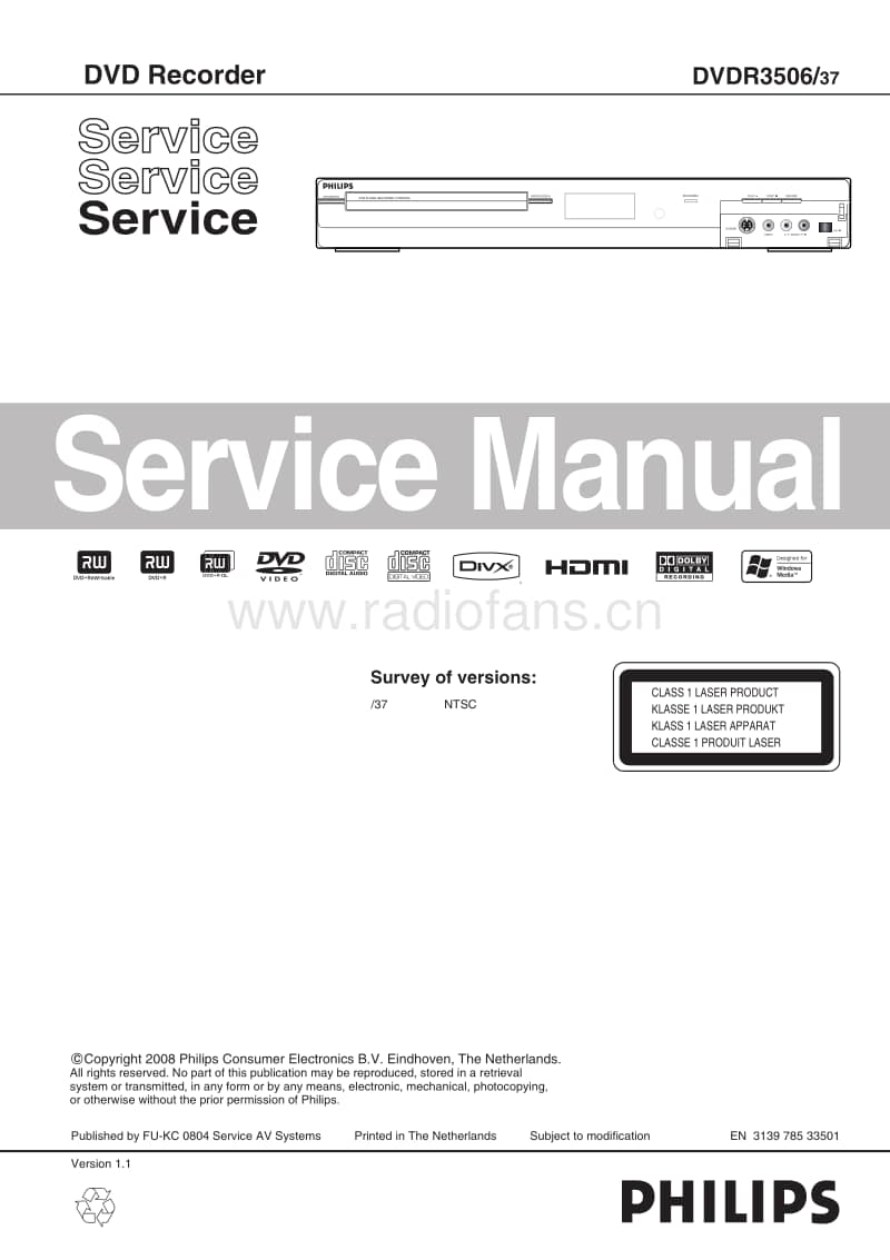 Philips-DVDR-3506-Service-Manual电路原理图.pdf_第1页
