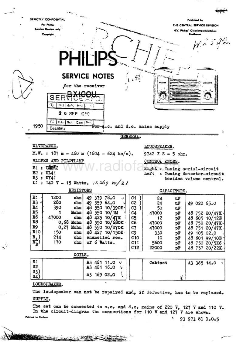 Philips-BX-100-U-Service-Manual电路原理图.pdf_第1页