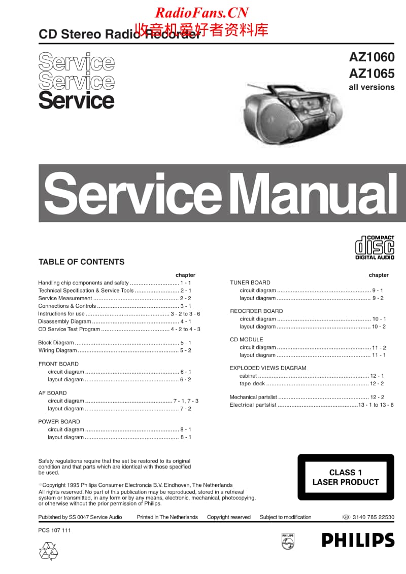 Philips-AZ-1060-Service-Manual电路原理图.pdf_第1页