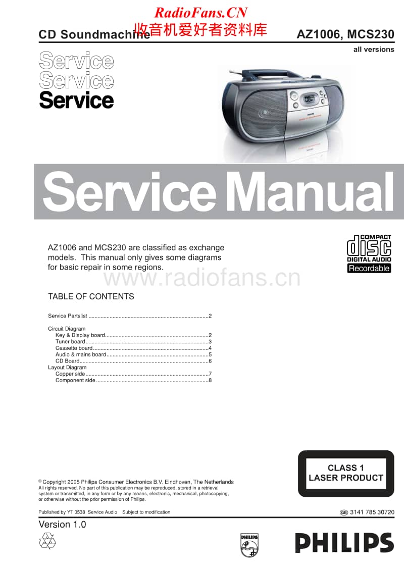 Philips-AZ-1006-Service-Manual电路原理图.pdf_第1页