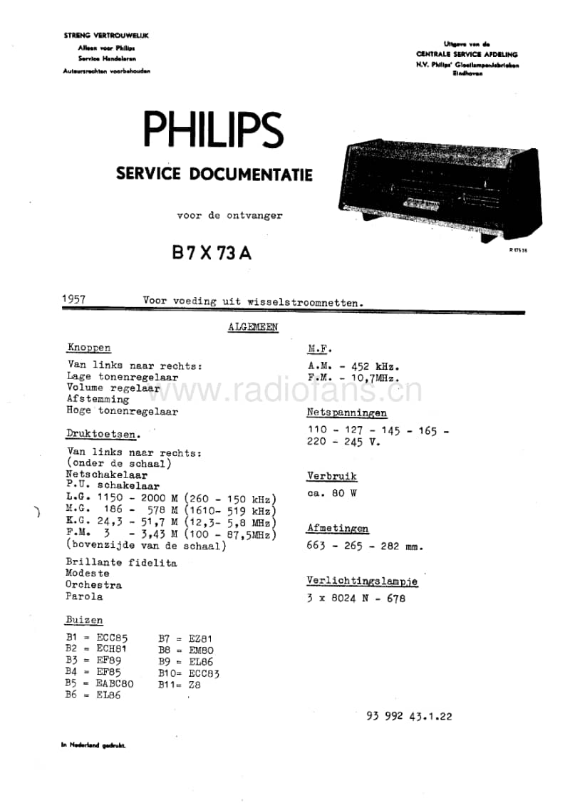Philips-B-7-X-73-A-Service-Manual电路原理图.pdf_第1页
