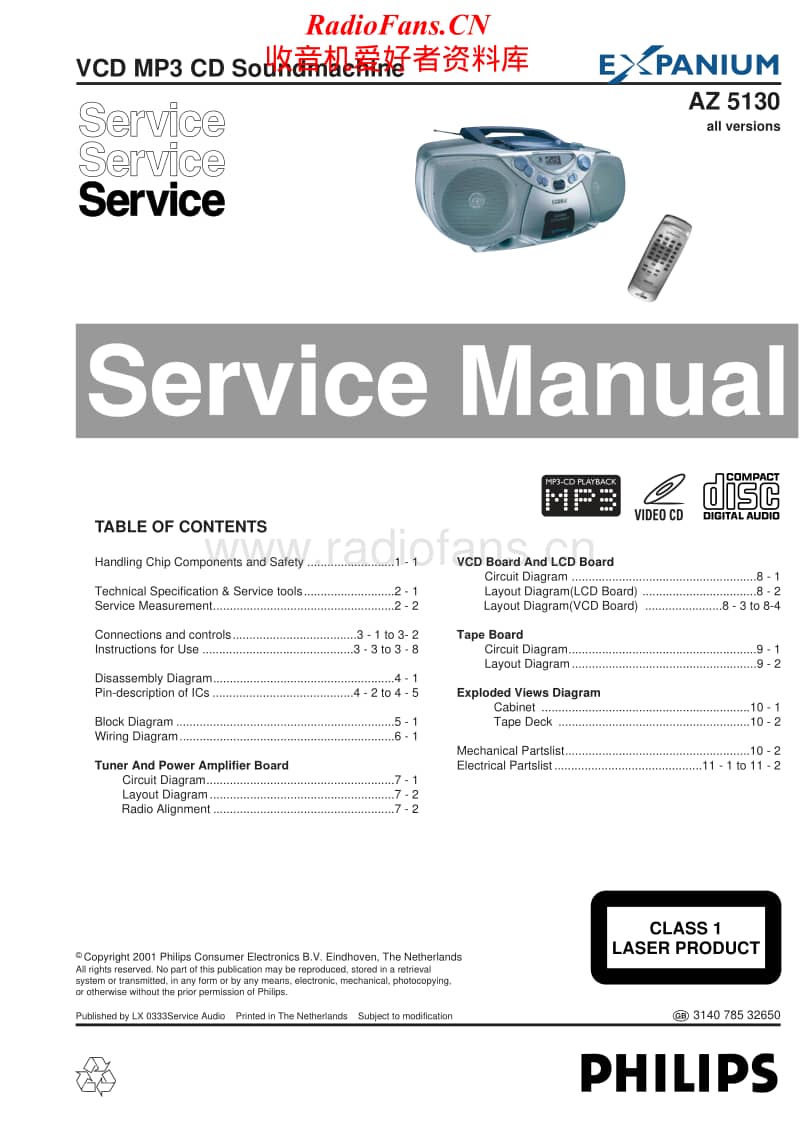 Philips-AZ-5130-Service-Manual电路原理图.pdf_第1页