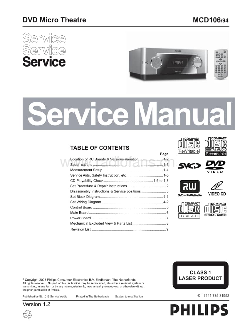Philips-MCD-106-Service-Manual电路原理图.pdf_第1页