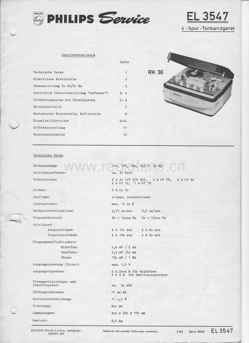 Philips-EL-3547-Service-Manual电路原理图.pdf_第1页