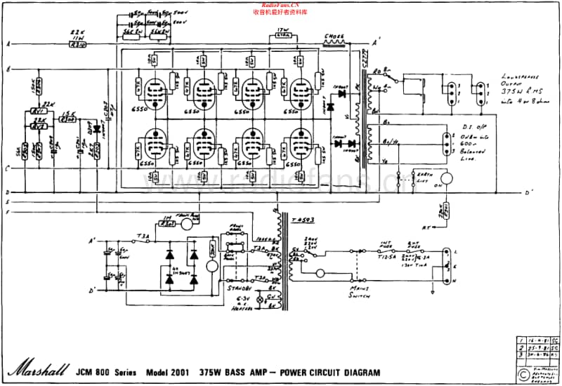 Marshall-2001-375W-Bass-Amp-Pwr-3-Schematic电路原理图.pdf_第1页