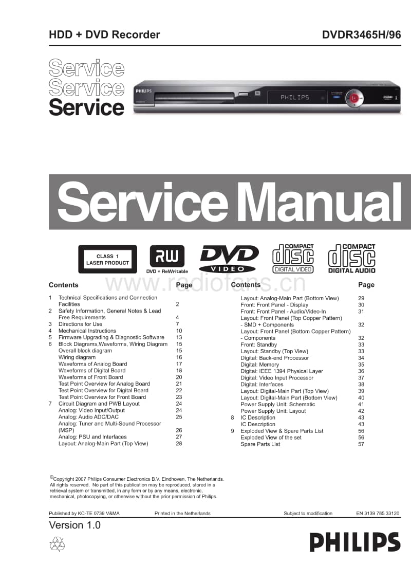Philips-DVDR-3465-H-Service-Manual电路原理图.pdf_第1页