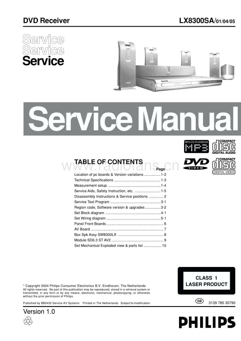 Philips-LX-8300-SA-Service-Manual电路原理图.pdf_第1页