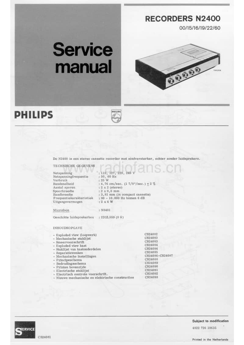 Philips-N-2400-Service-Manual电路原理图.pdf_第1页