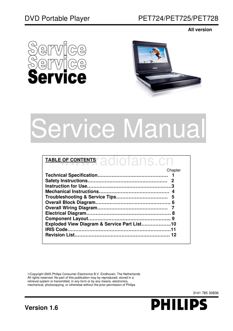 Philips-PET-728-Service-Manual电路原理图.pdf_第1页