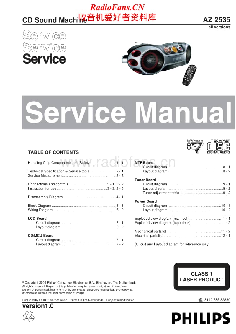Philips-AZ-2535-Service-Manual电路原理图.pdf_第1页