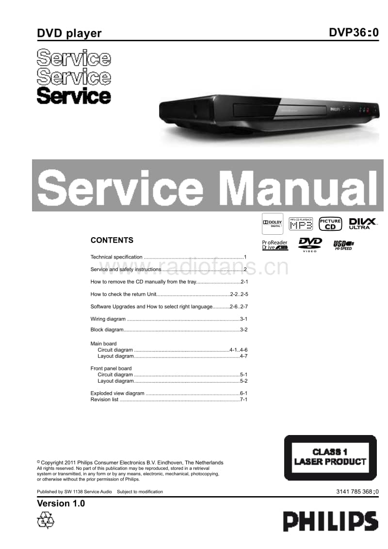 Philips-DVP-3680-Service-Manual电路原理图.pdf_第1页
