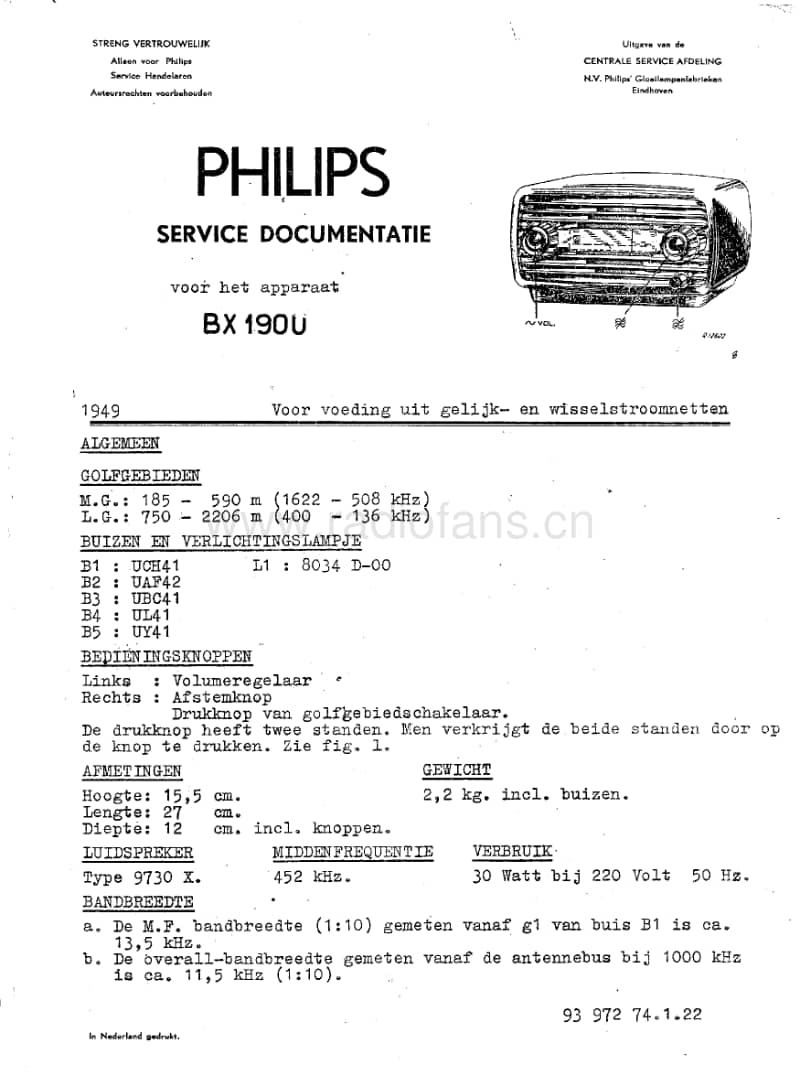 Philips-BX-190-U-Service-Manual电路原理图.pdf_第1页