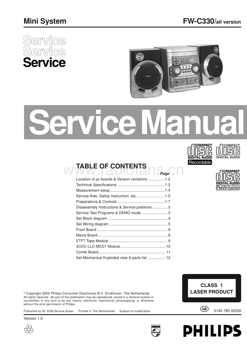 Philips-FWC-330-Service-Manual-2电路原理图.pdf_第1页