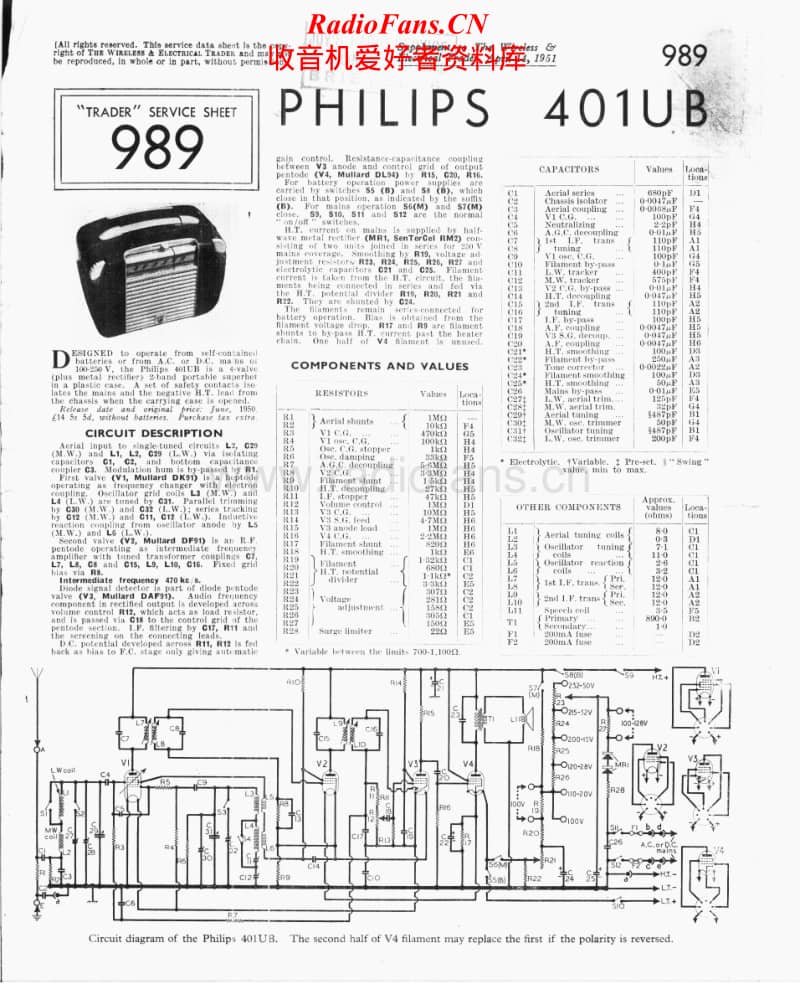 Philips-401-UB-Service-Manual电路原理图.pdf_第1页
