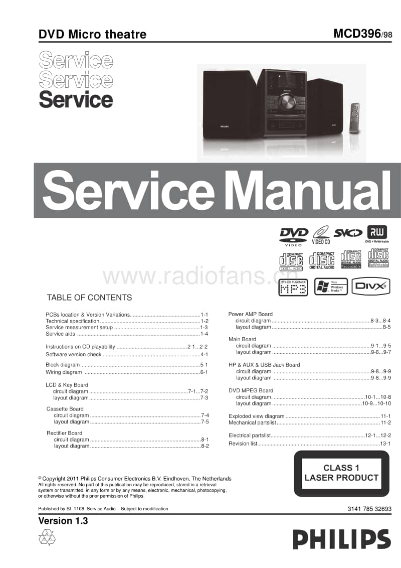 Philips-MCD-396-Service-Manual电路原理图.pdf_第1页