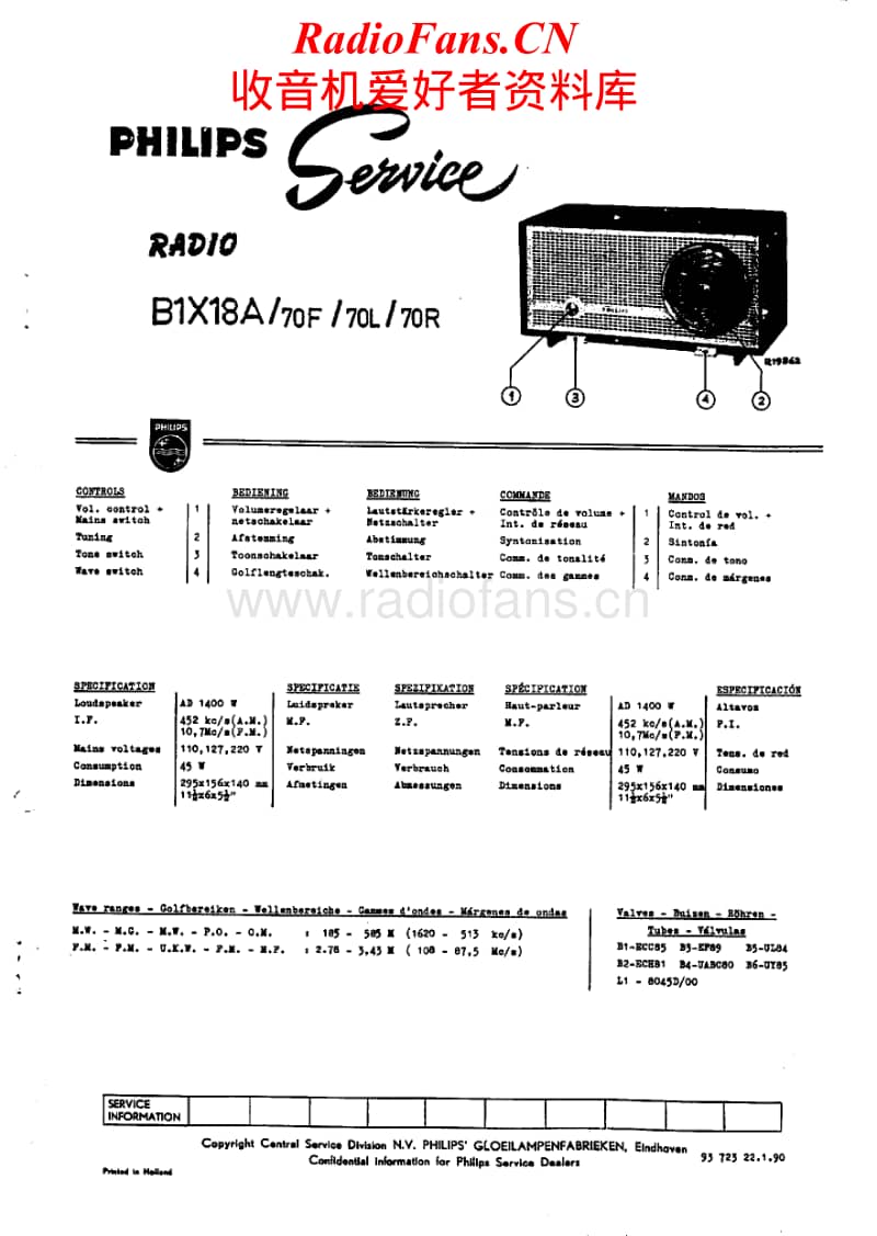 Philips-B-1-X-18-A-Service-Manual电路原理图.pdf_第1页