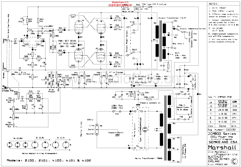 Marshall-4101-100W-Power-Amp-Schematic电路原理图.pdf_第1页
