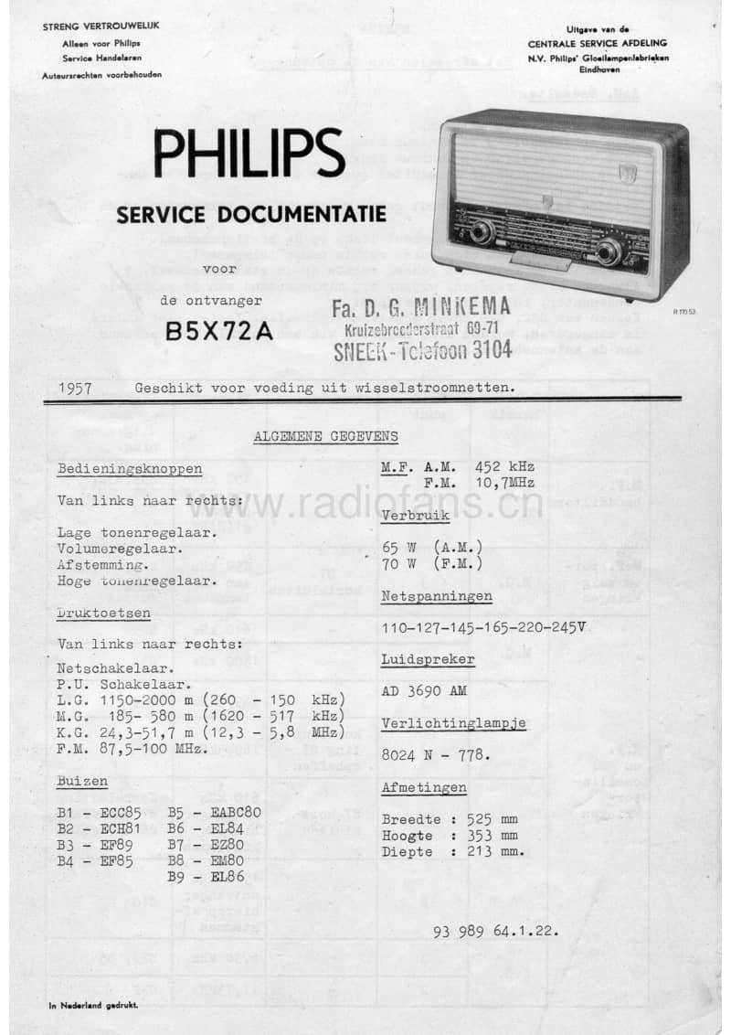 Philips-B-5-X-72-A-Service-Manual电路原理图.pdf_第1页