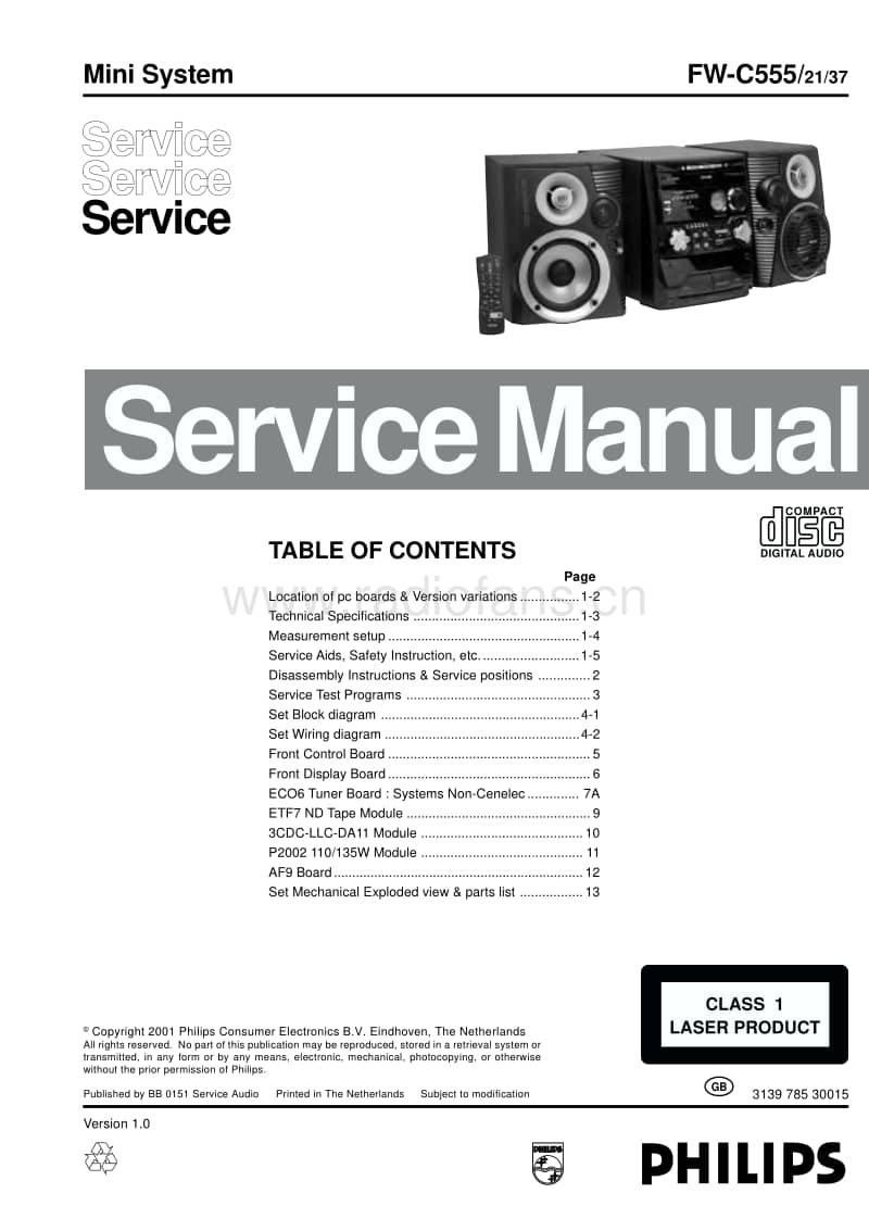 Philips-FWC-555-Service-Manual电路原理图.pdf_第1页
