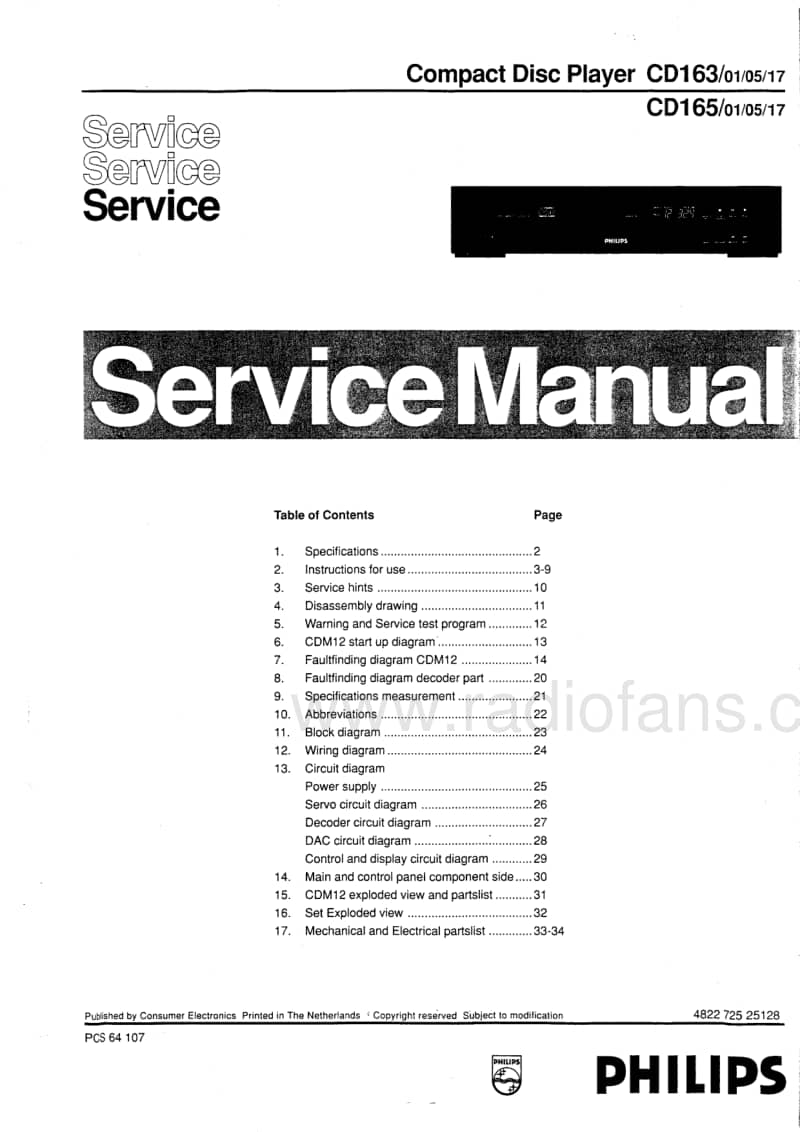 Philips-CD-163-Service-Manual电路原理图.pdf_第1页