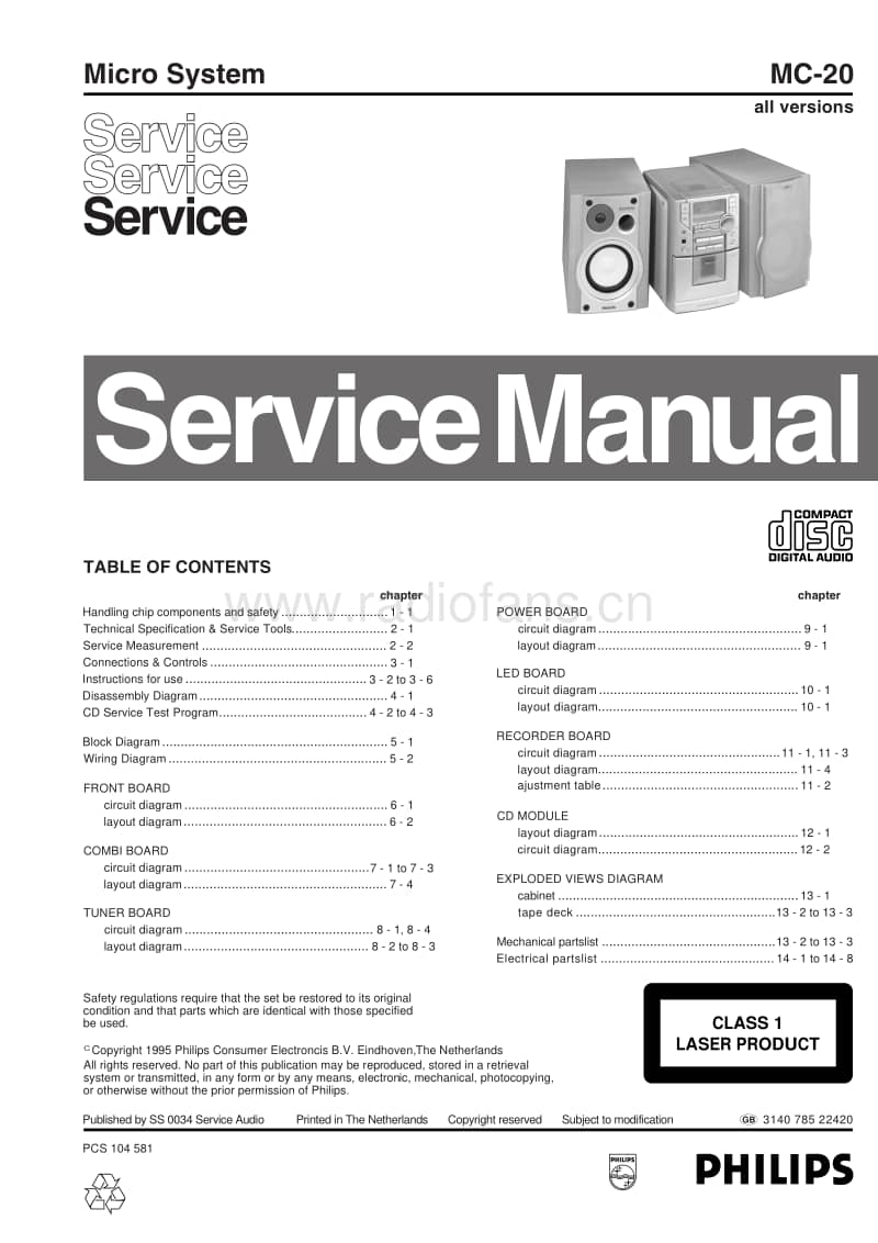Philips-MC-20-Service-Manual电路原理图.pdf_第1页