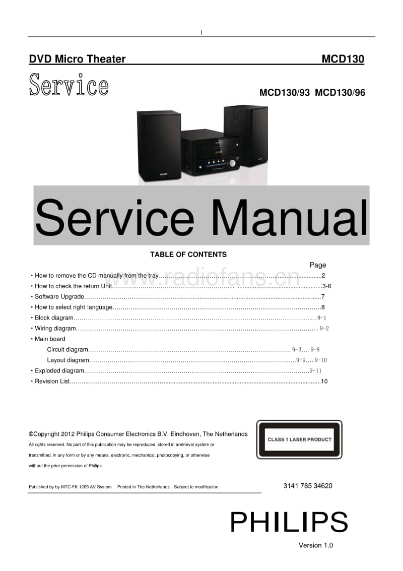 Philips-MCD-130-Service-Manual电路原理图.pdf_第1页