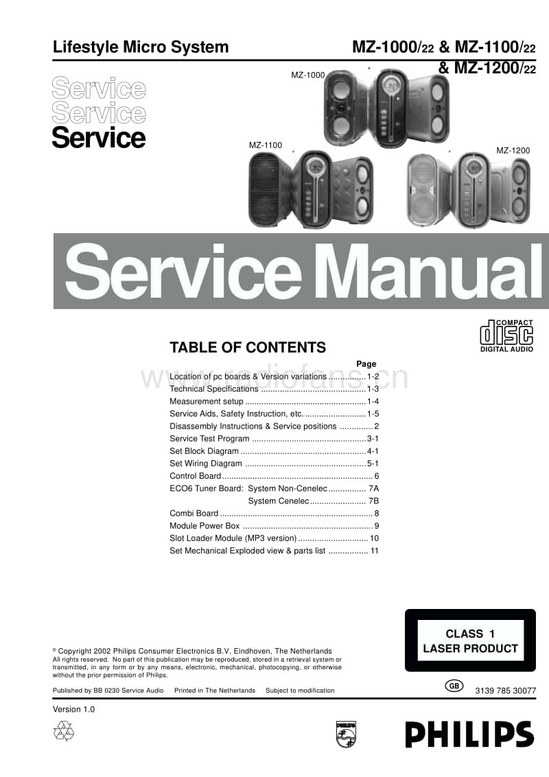 Philips-MZ-1200-Service-Manual电路原理图.pdf_第1页