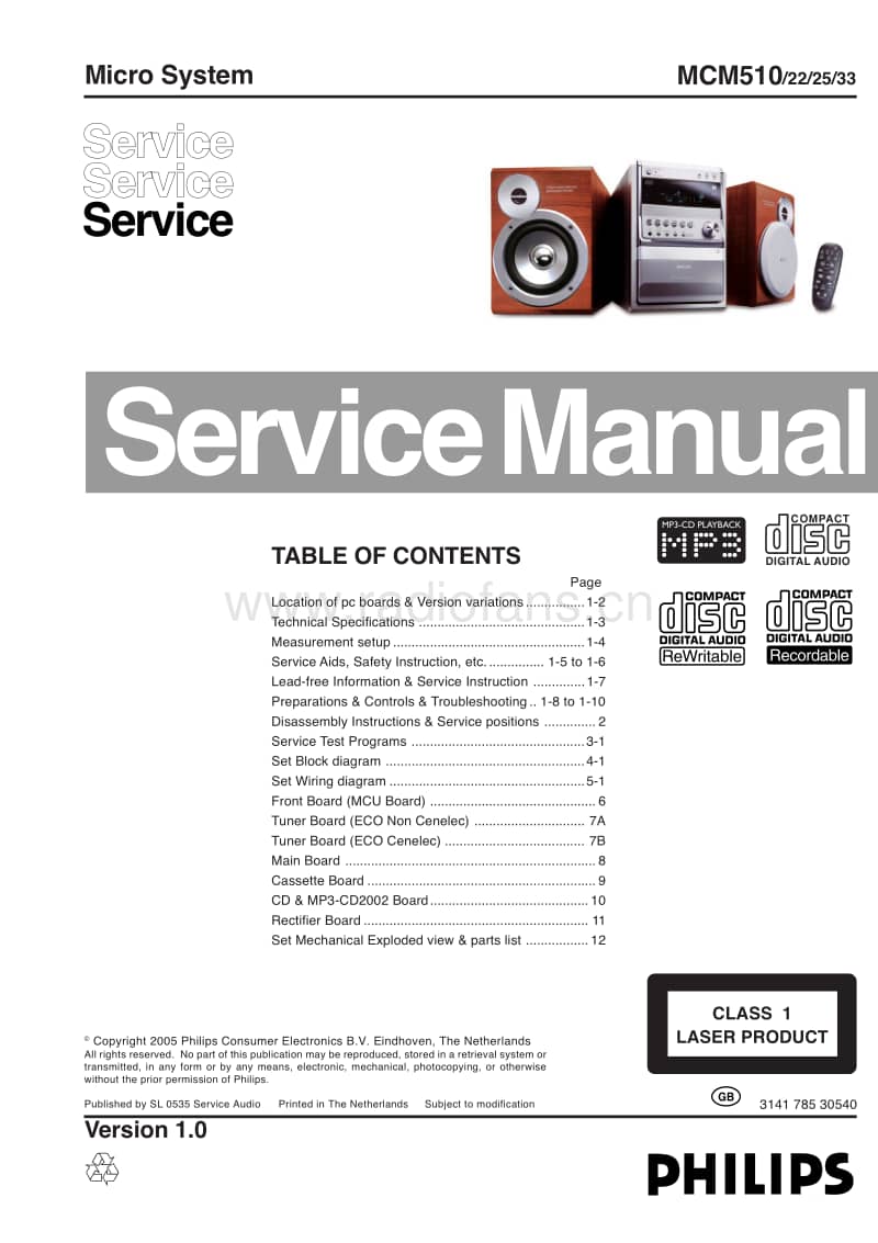 Philips-MCM-510-Service-Manual电路原理图.pdf_第1页