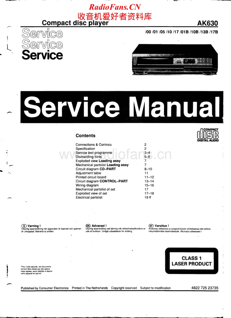Philips-AK-630-Service-Manual电路原理图.pdf_第1页