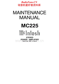 McIntosh-MC-225-Service-Manual电路原理图.pdf