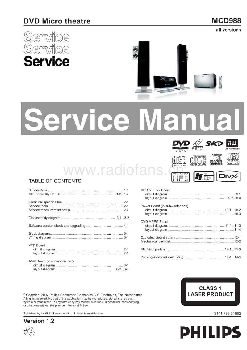 Philips-MCD-988-Service-Manual电路原理图.pdf_第1页