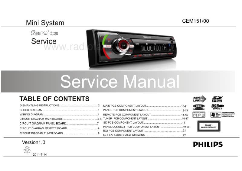 Philips-CE-151-Service-Manual电路原理图.pdf_第1页