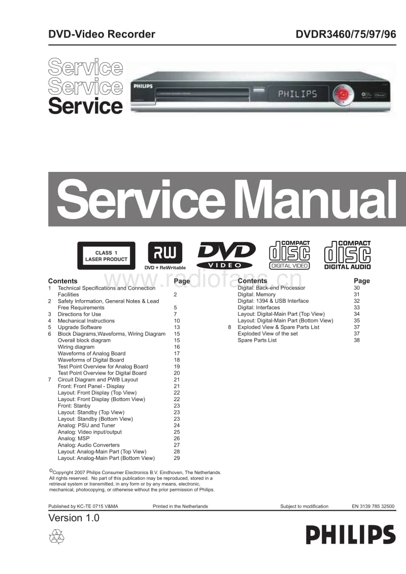 Philips-DVDR-3460-Service-Manual电路原理图.pdf_第1页