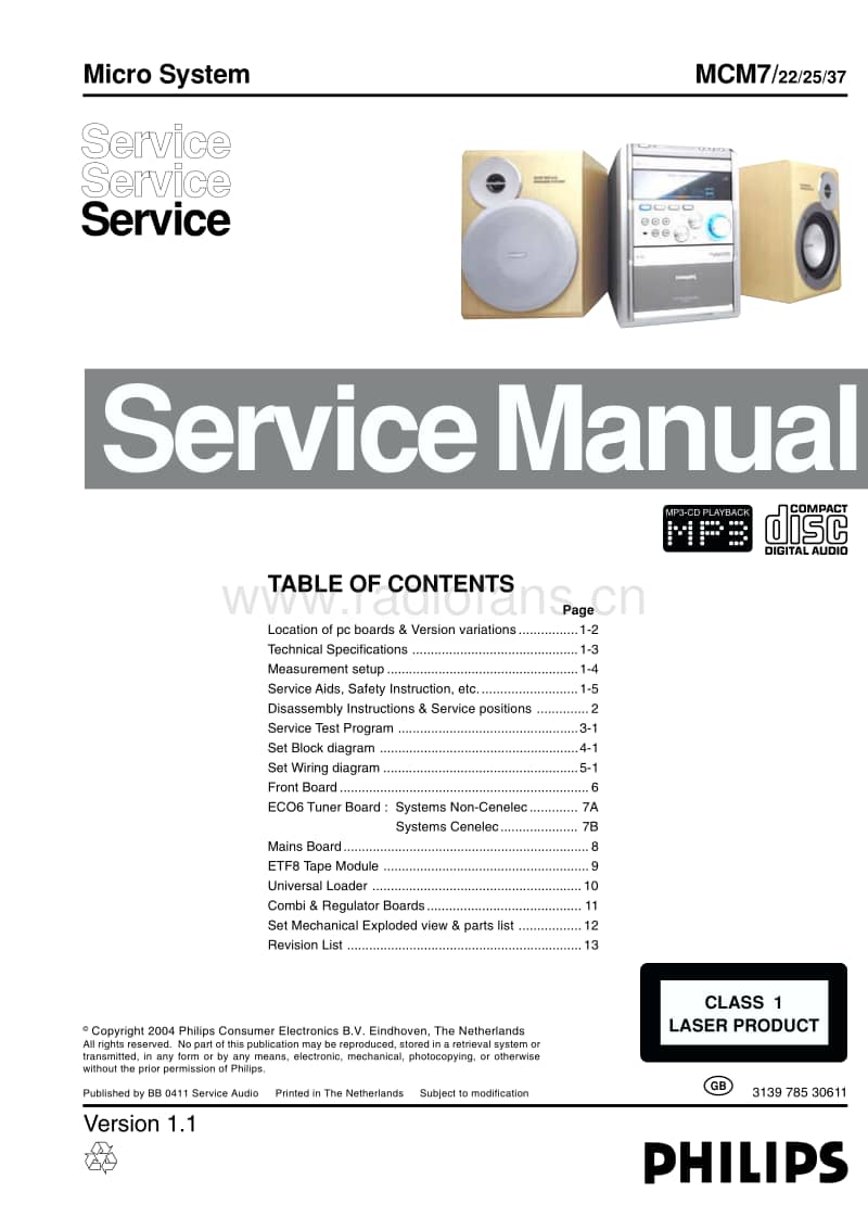 Philips-MCM-7-Service-Manual电路原理图.pdf_第1页