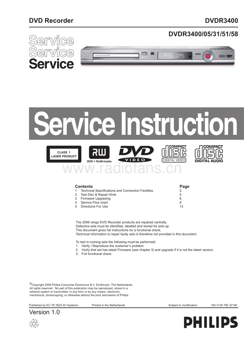 Philips-DVDR-3400-Service-Manual电路原理图.pdf_第1页