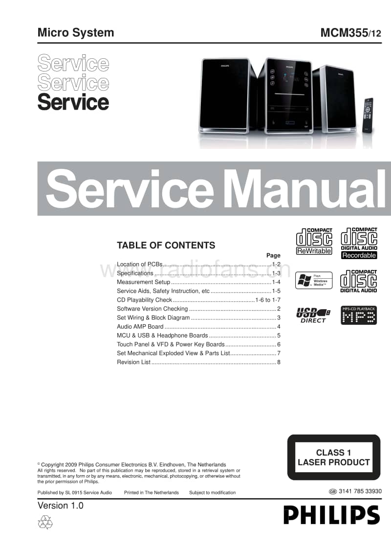 Philips-MCM-355-Service-Manual电路原理图.pdf_第1页