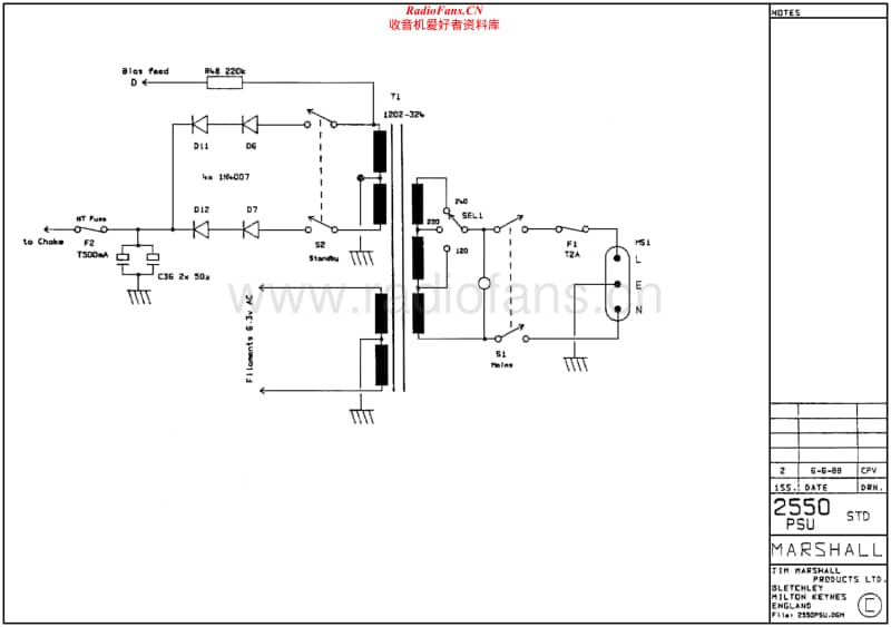 Marshall-2550-Psu-Schematic电路原理图.pdf_第1页