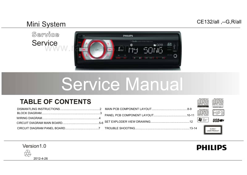 Philips-CE-132-Service-Manual电路原理图.pdf_第1页