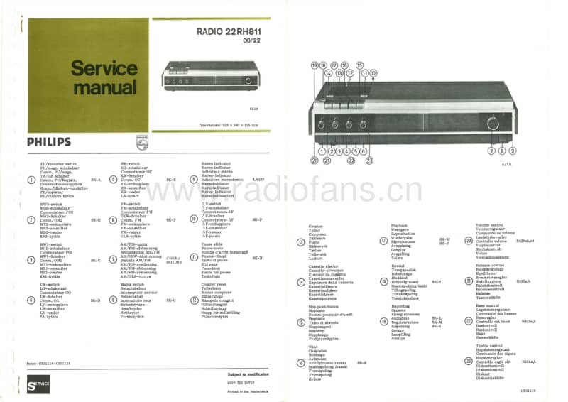 Philips-RH-811-Service-Manual电路原理图.pdf_第1页