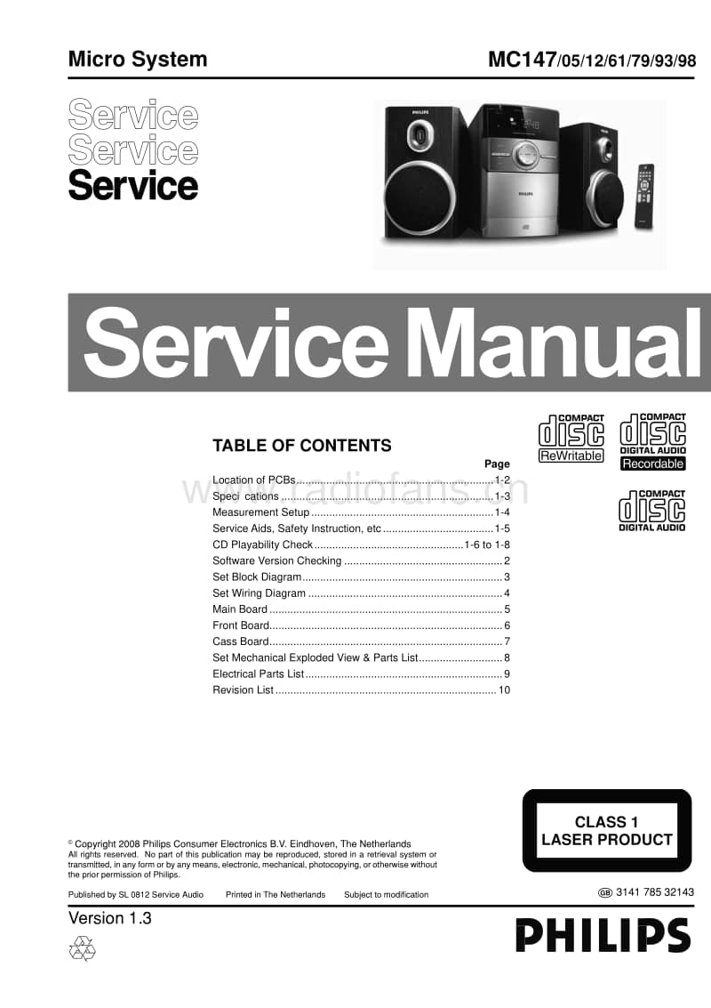 Philips-MC-147-Service-Manual电路原理图.pdf_第1页