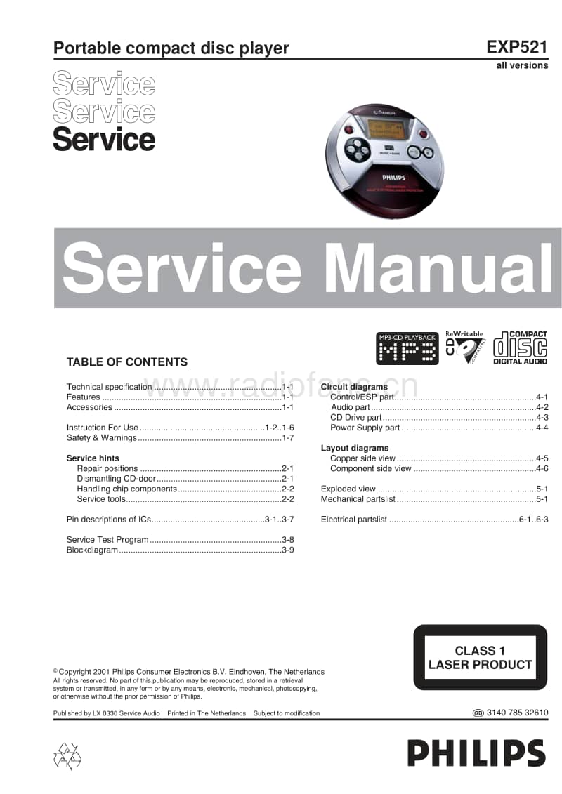 Philips-EXP-521-Service-Manual电路原理图.pdf_第1页