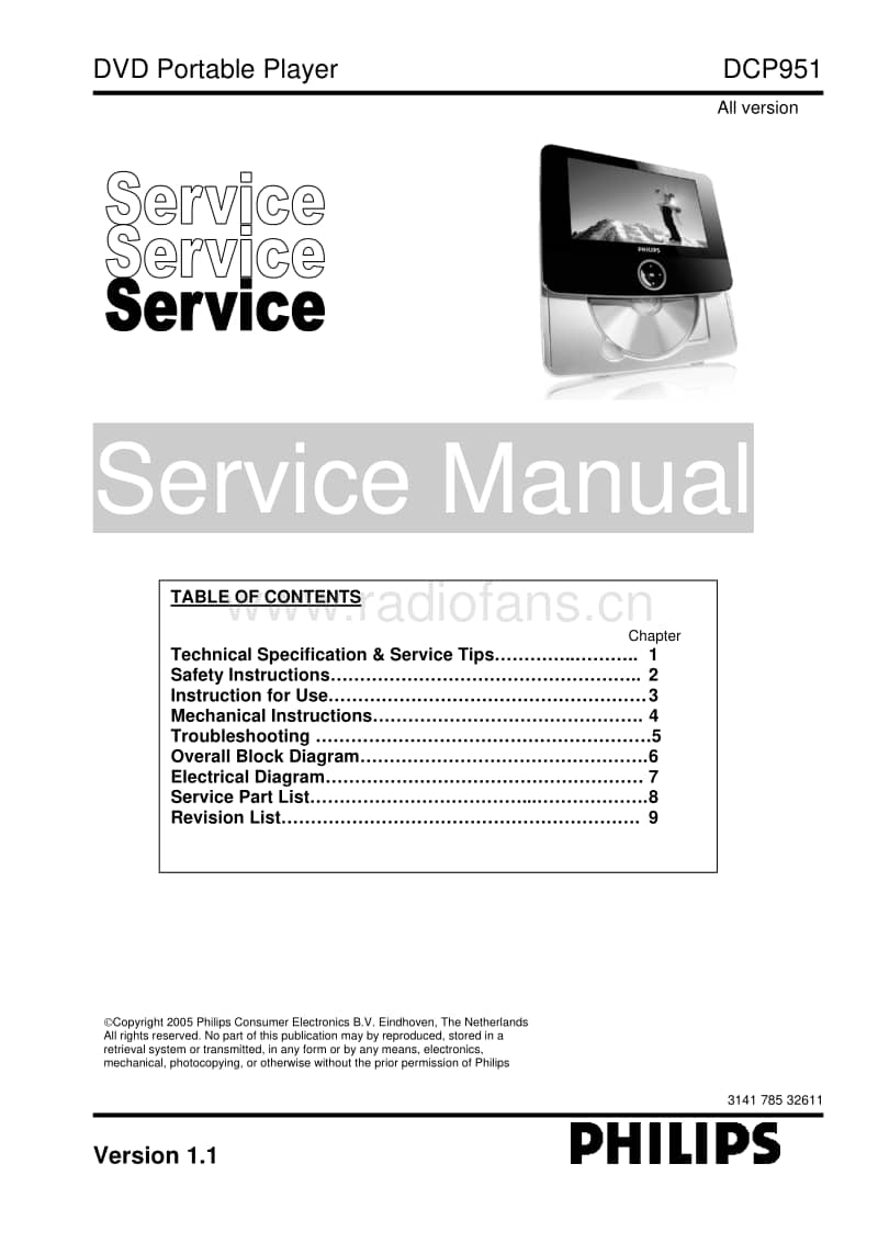 Philips-DCP-951-Service-Manual电路原理图.pdf_第1页