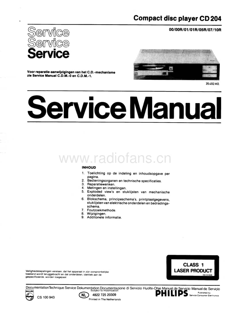 Philips-CD-204-Service-Manual电路原理图.pdf_第1页