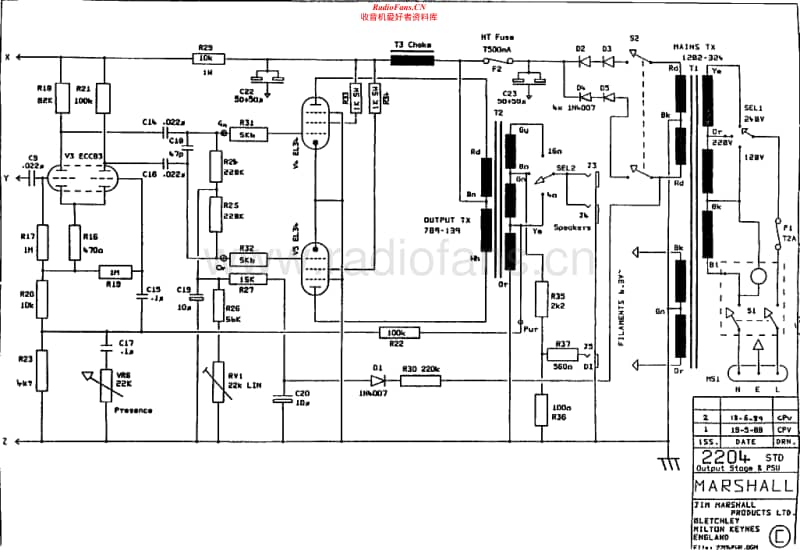 Marshall-2204-Power-Amps-Schematic电路原理图.pdf_第1页