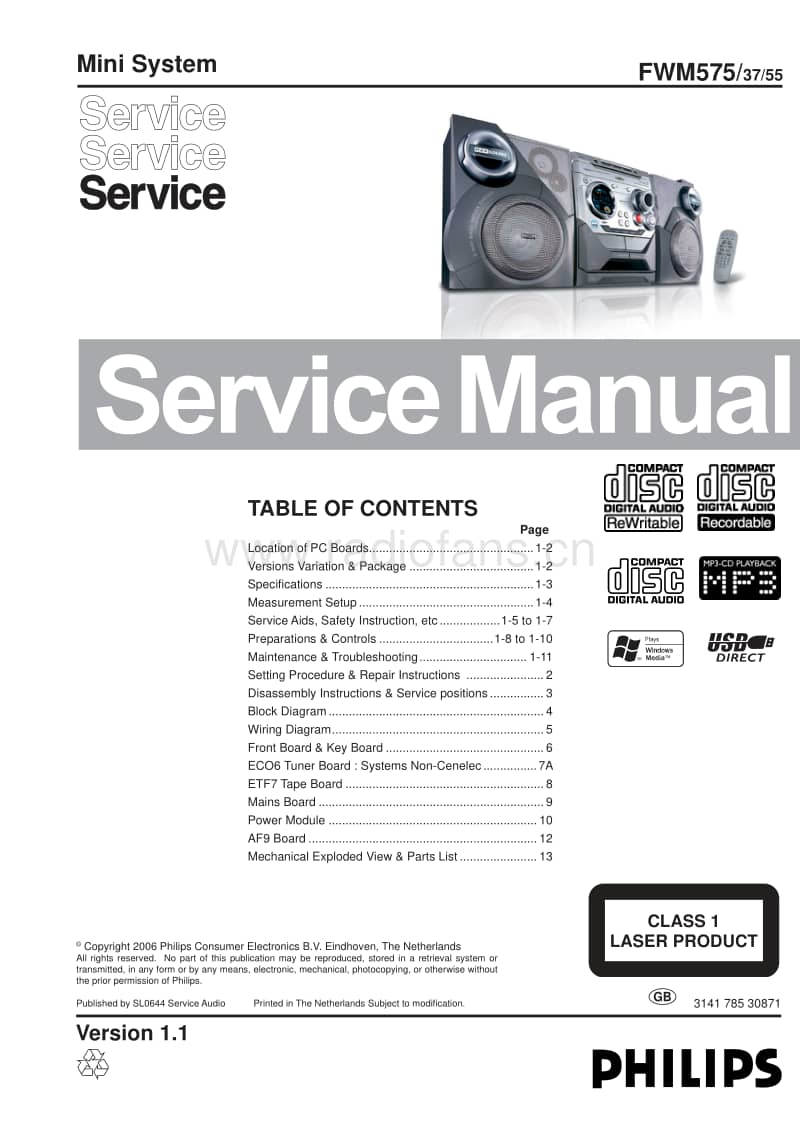 Philips-FWM-575-Service-Manual电路原理图.pdf_第1页