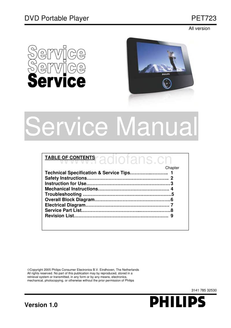 Philips-PET-723-Service-Manual电路原理图.pdf_第1页
