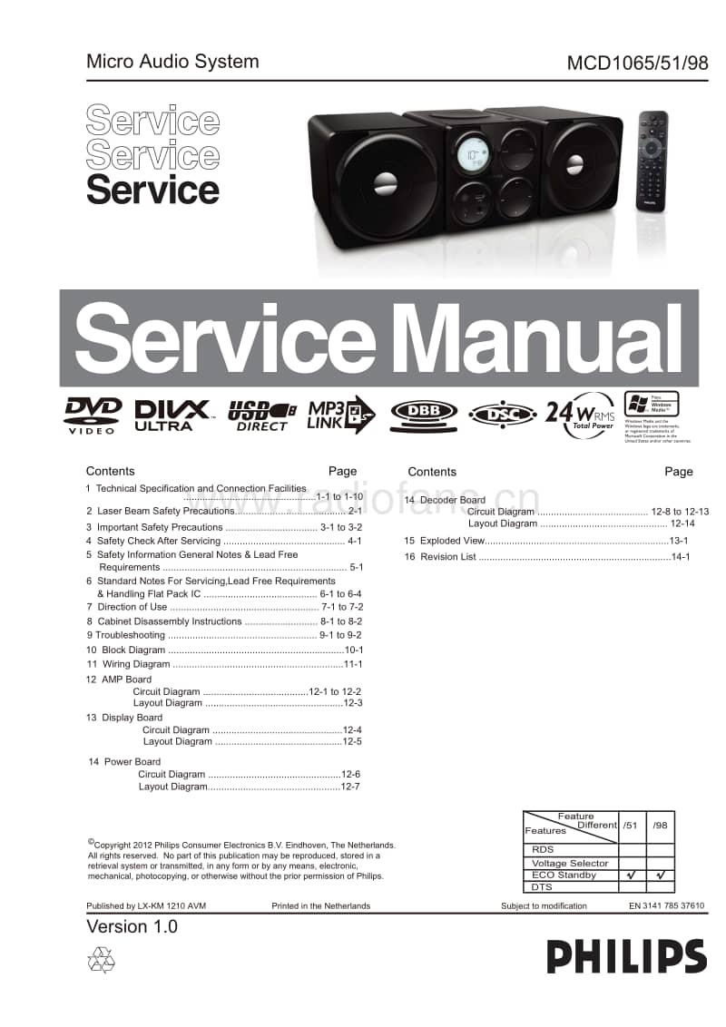 Philips-MCD-1065-Service-Manual电路原理图.pdf_第1页