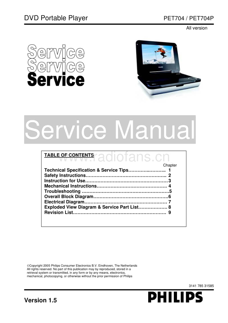 Philips-PET-704-Service-Manual电路原理图.pdf_第1页