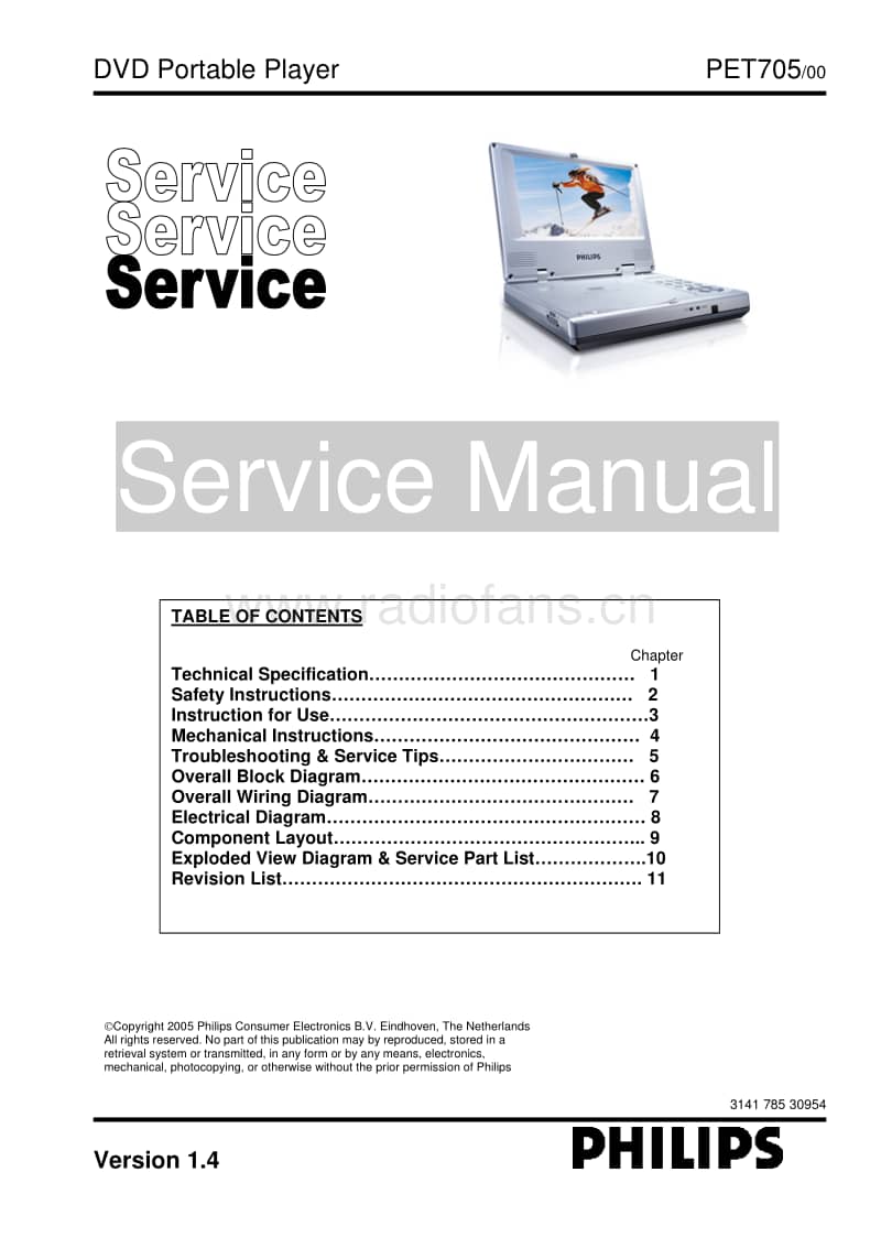 Philips-PET-705-Service-Manual电路原理图.pdf_第1页